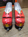 Vtg O Gauge Lionel 2 Pc Santa Fe 2343 Diesel Locomotive Train Working/Dummy Unit