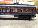 Lionel Train O Gauge 4 Pc Set Western Union Telegraph 2308 Dining&1307 Camp Car