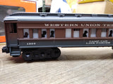Lionel Train O Gauge 4 Pc Set Western Union Telegraph 2308 Dining&1307 Camp Car