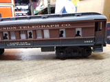 Lionel Train O Gauge 4 Pc Set Western Union Telegraph 2308 Dining&1307 Camp Car
