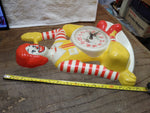 Vtg Rare Burwood Prod 1981 McDonalds Ronald McDonald Wall Clock 15" Works Great!