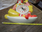 Vtg Rare Burwood Prod 1981 McDonalds Ronald McDonald Wall Clock 15" Works Great!