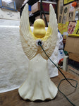Vtg Union Prod? Christmas Angel Blow Mold Lighted Hard Plastic Yard Decor 18"