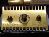 Vtg WW I Gillette Ball Tip Gold Tone Open Comb Razor Blade Bank Blades Orig Box!
