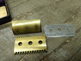 Vtg WW I Gillette Ball Tip Gold Tone Open Comb Razor Blade Bank Blades Orig Box!