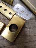Vtg WW I Gillette Ball Tip Gold Tone Open Comb Razor Blade Bank Blades Orig Box!