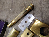 Vtg WW I Gillette Ball Tip Gold Tone Open Comb Razor Blade Bank Blades Orig Box!