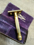Vtg WW I Gillette Ball Tip Gold Tone Open Comb Razor Blade Bank Blades Orig Box!