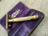 Vtg WW I Gillette Ball Tip Gold Tone Open Comb Razor Blade Bank Blades Orig Box!