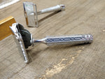 Vtg 2 Piece Safety Razor Lot Gem Ever Ready with Blade Bank and Original Blades