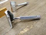 Vtg 2 Piece Safety Razor Lot Gem Ever Ready with Blade Bank and Original Blades