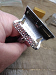 Vtg 2 Piece Safety Razor Lot Gem Ever Ready with Blade Bank and Original Blades