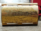 Vtg Gillette Ball Tip Gold Tech 3 Piece Safety Razor with 10 Original Blades