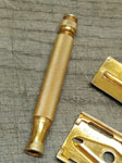 Vtg Gillette Ball Tip Gold Tech 3 Piece Safety Razor with 10 Original Blades