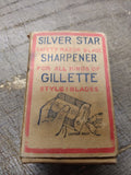 Vtg Silver Star Safety Razor Blade Sharpener For All Gillette Style Blades w/Box