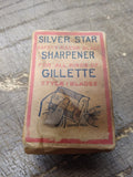 Vtg Silver Star Safety Razor Blade Sharpener For All Gillette Style Blades w/Box