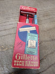 Vtg Date Code B-1 1956 Gillette 3 Pc Tech Safety Razor w/Blue Blades & Box Nice!