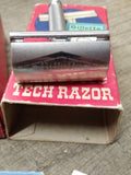 Vtg Date Code B-1 1956 Gillette 3 Pc Tech Safety Razor w/Blue Blades & Box Nice!