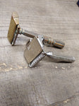 Vtg 2 Piece GEM Safety Razor Lot Brass Micromatic Clogpruf Brooklyn NY