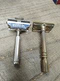 Vtg 2 Piece GEM Safety Razor Lot Brass Micromatic Clogpruf Brooklyn NY