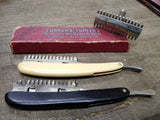 Vtg 3 Piece Durham Duplex Straight & DE Razor Barbershop Shaving Lot with Box