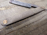 Vtg 2 Pc Straight Razor Parts Repair Lot Wood Scales Hollow Ground Clauberg Bros