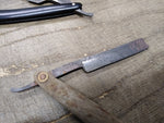 Vtg 2 Pc Straight Razor Parts Repair Lot Wood Scales Hollow Ground Clauberg Bros