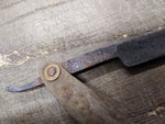 Vtg 2 Pc Straight Razor Parts Repair Lot Wood Scales Hollow Ground Clauberg Bros