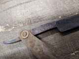 Vtg 2 Pc Straight Razor Parts Repair Lot Wood Scales Hollow Ground Clauberg Bros
