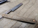 Vtg 2 Pc Straight Razor Parts Repair Lot Wood Scales Hollow Ground Clauberg Bros