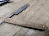 Vtg 2 Pc Straight Razor Parts Repair Lot Wood Scales Hollow Ground Clauberg Bros