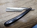 Vtg 2 Pc Straight Razor Parts Repair Lot Wood Scales Hollow Ground Clauberg Bros