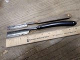 Vtg 2 Pc Straight Razor Parts Repair Lot Wood Scales Hollow Ground Clauberg Bros
