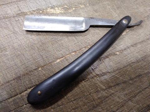 Vtg Antique Straight Razor Wade & Butcher Sheffield England Wooden Scales