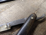 Vtg Antique Straight Razor BAUER Solingen Germany Wooden Scales