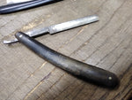 Vtg Antique Straight Razor BAUER Solingen Germany Wooden Scales