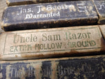 Vtg Antique 5 Pc Straight Razor Empty Box Lot C Klauberg Uncle Sam Jas T Scott