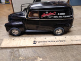 Vtg ERTL Diecast Metal 1950 Chevy Panel Delivery Van Black Coin Bank 1:25 USA!