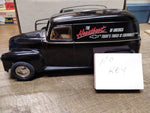 Vtg ERTL Diecast Metal 1950 Chevy Panel Delivery Van Black Coin Bank 1:25 USA!