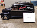 Vtg ERTL Diecast Metal 1950 Chevy Panel Delivery Van Black Coin Bank 1:25 USA!