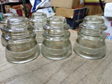 Vtg 5 Piece Lot Armstrong's Light Green Glass Phone Electric Pole Insulators