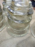 Vtg 5 Piece Lot Armstrong's Light Green Glass Phone Electric Pole Insulators