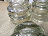 Vtg 5 Piece Lot Armstrong's Light Green Glass Phone Electric Pole Insulators