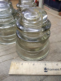 Vtg 5 Piece Lot Armstrong's Light Green Glass Phone Electric Pole Insulators