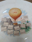 Vtg Antique 1912 Souvenir Calendar Hot Air Balloon Plate Trenle China Virginia
