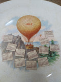Vtg Antique 1912 Souvenir Calendar Hot Air Balloon Plate Trenle China Virginia