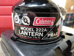 Vtg 1984 Coleman Gas Black Lantern 222A Peak 1 Single Mantel Canada Carry Case