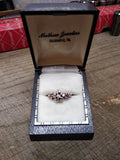 Vtg Women's 925 Silver Ring 5 Flowers with Unknown Stone Size 5 Beautiful!