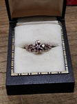 Vtg Women's 925 Silver Ring 5 Flowers with Unknown Stone Size 5 Beautiful!