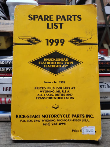Vtg 1999 Kick Start Motorcycle Spare Parts List Knucklehead Flathead Big Twin 45